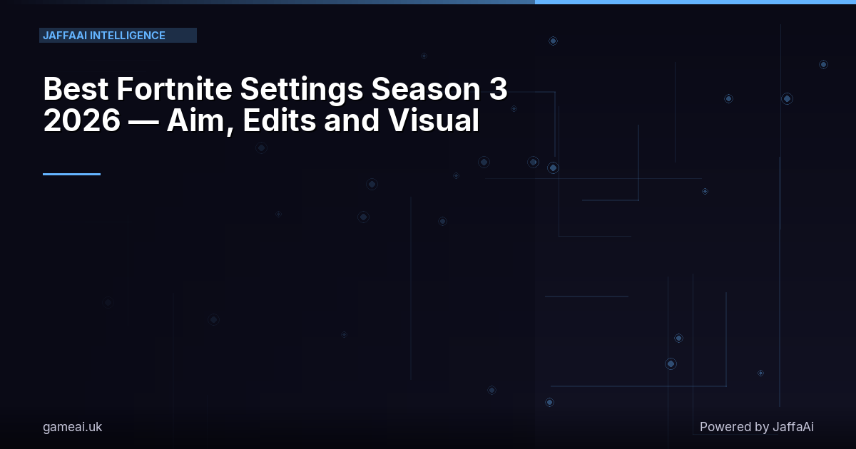 Best Fortnite Settings Season 3 2026 — Aim, Edits and Visual