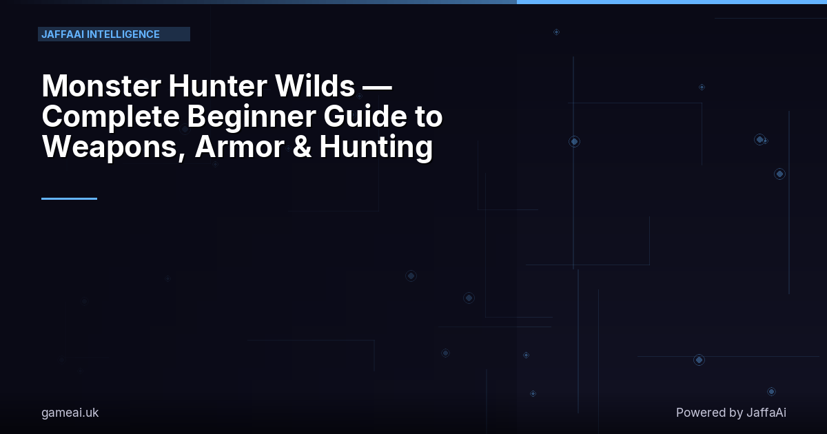 Monster Hunter Wilds — Complete Beginner Guide to Weapons, Armor & Hunting